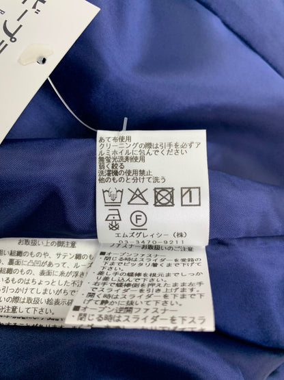 エムズグレイシー 611111 ワンピース 38 ブルー フロントジップ リボン ITHLAJFNDVGY