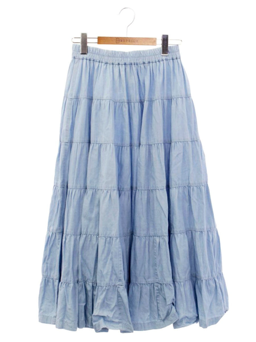 グレースクラス 0220221219 スカート 36 ブルー ティアード IT31DLH7IDUW