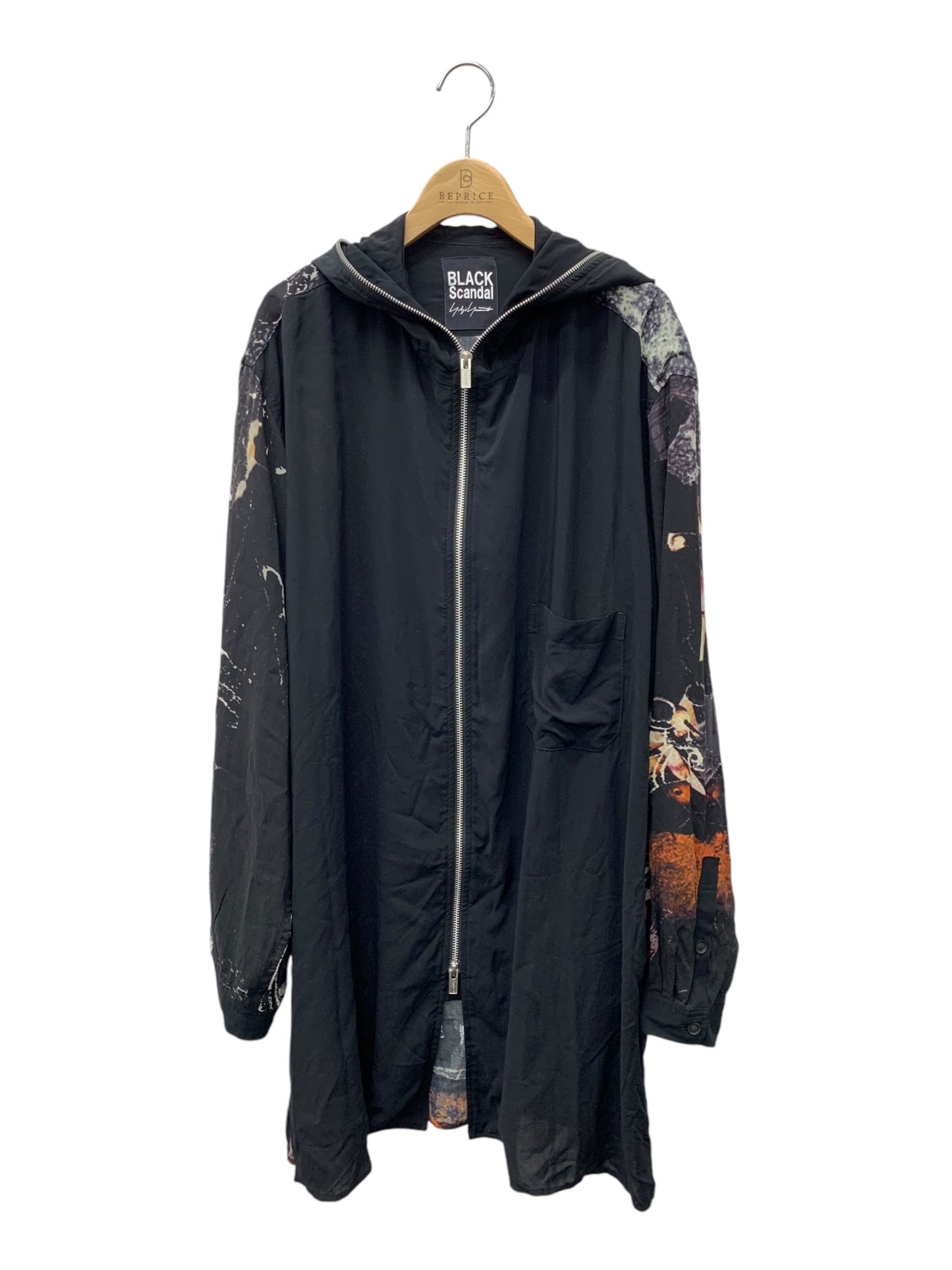 ブラックスキャンダル ヨウジヤマモト ORIGIAL PRINT HOODED BLOUSE HR-B87-882 カーディガンジャケット 3 ブラック IT1JDFCGPTCG