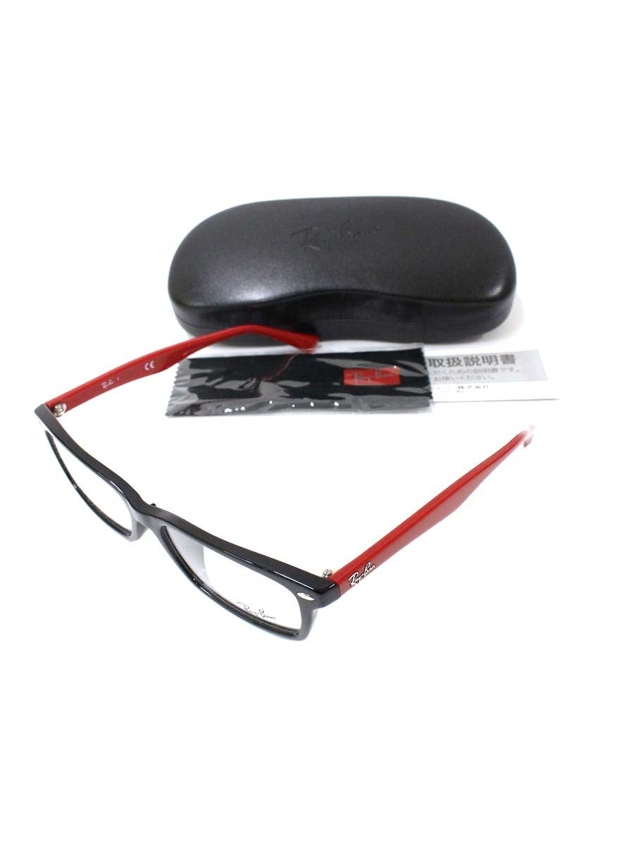 レイバン RB5378D メガネ ブラック/レッド セルフレーム スクエア バイカラー IT6ZXSAWJWFF