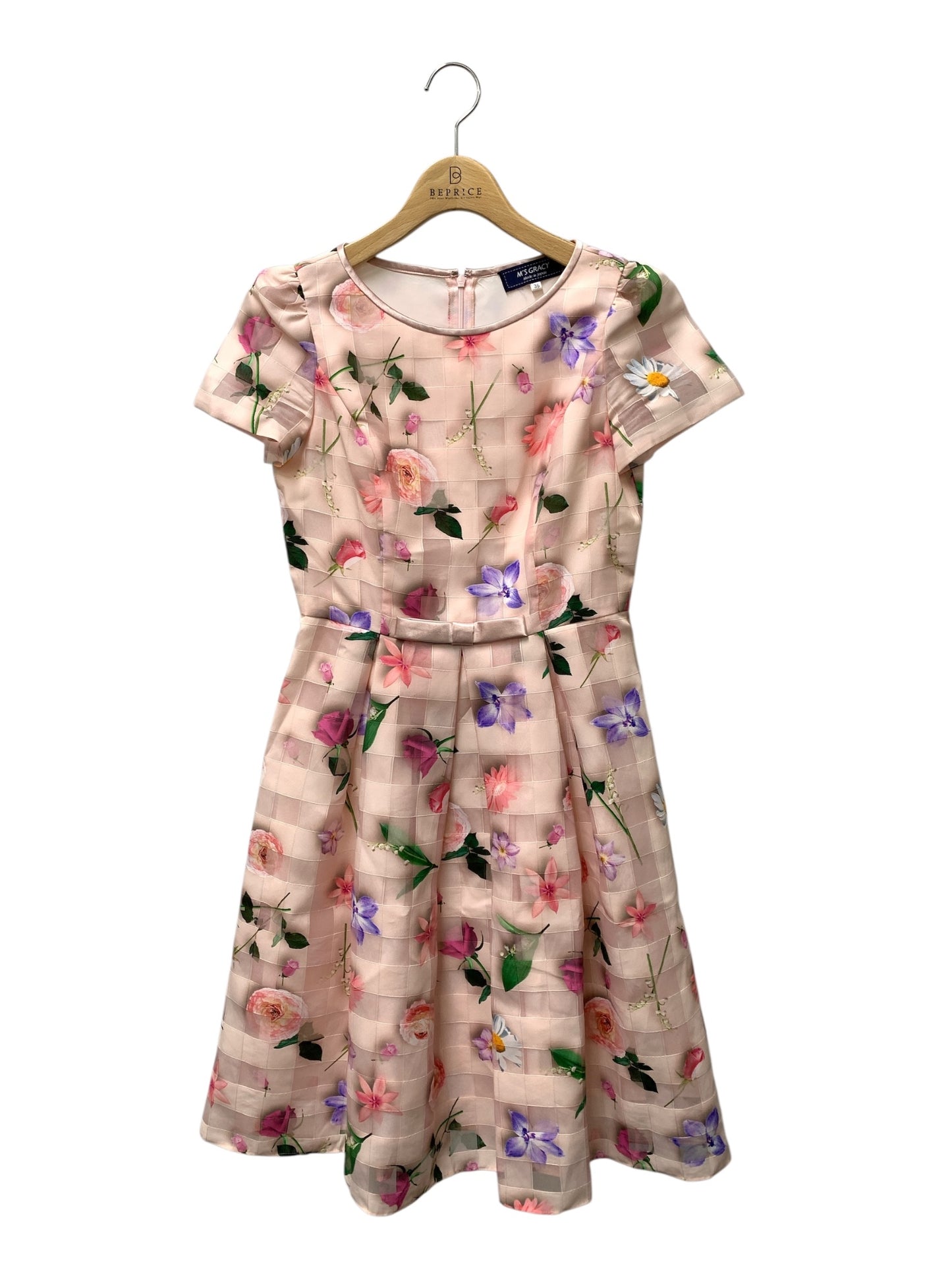 エムズグレイシー Organdy Flower Dress 911111 ワンピース 36 ピンク フラワープリント IT7QDMTQN60S