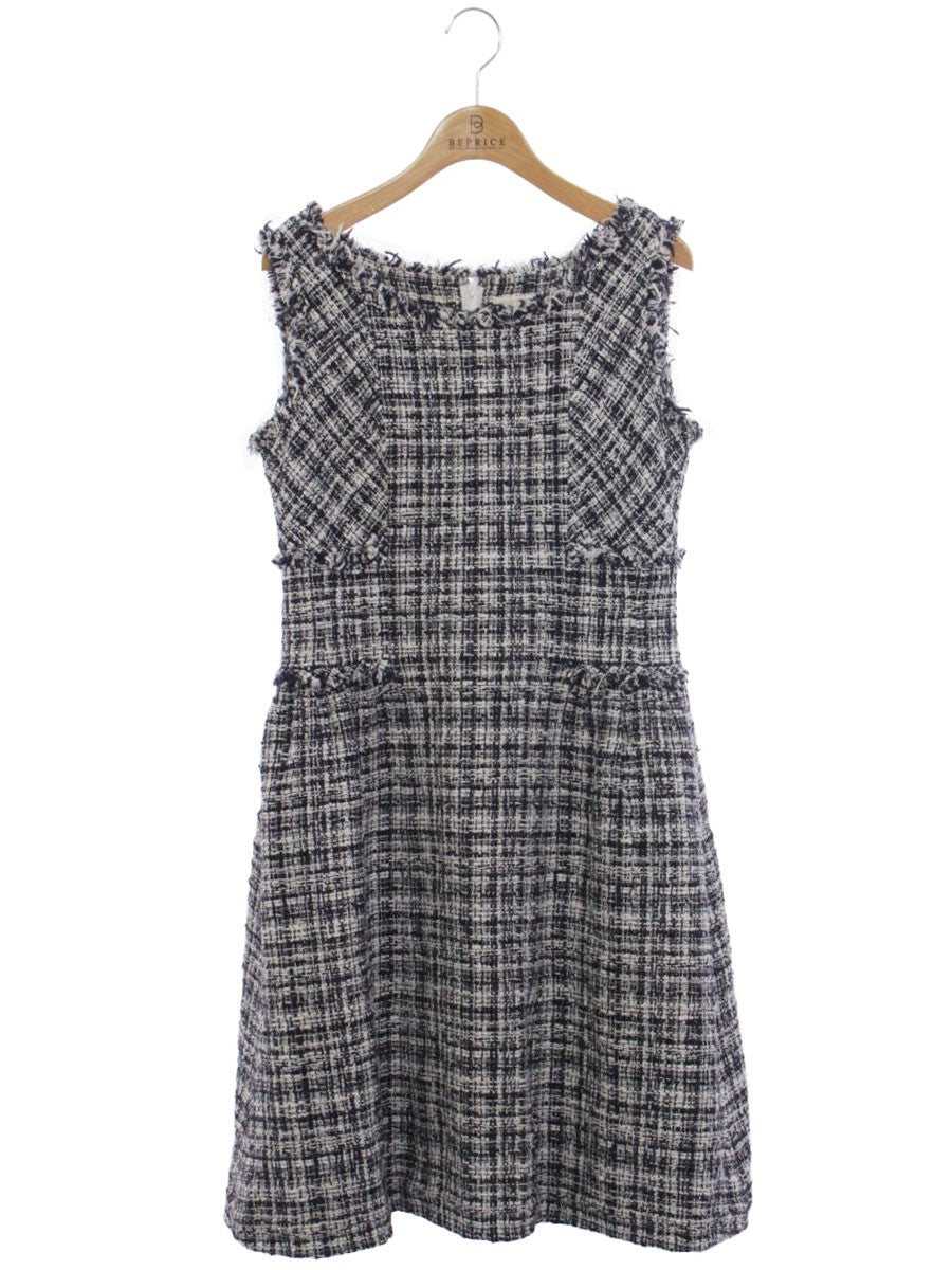 ルネ 6416490 ワンピース 38 ネイビー/ホワイト TISSU ツイード ITCVXZ79BMMM