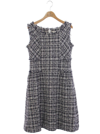ルネ 6416490 ワンピース 38 ネイビー/ホワイト TISSU ツイード ITCVXZ79BMMM