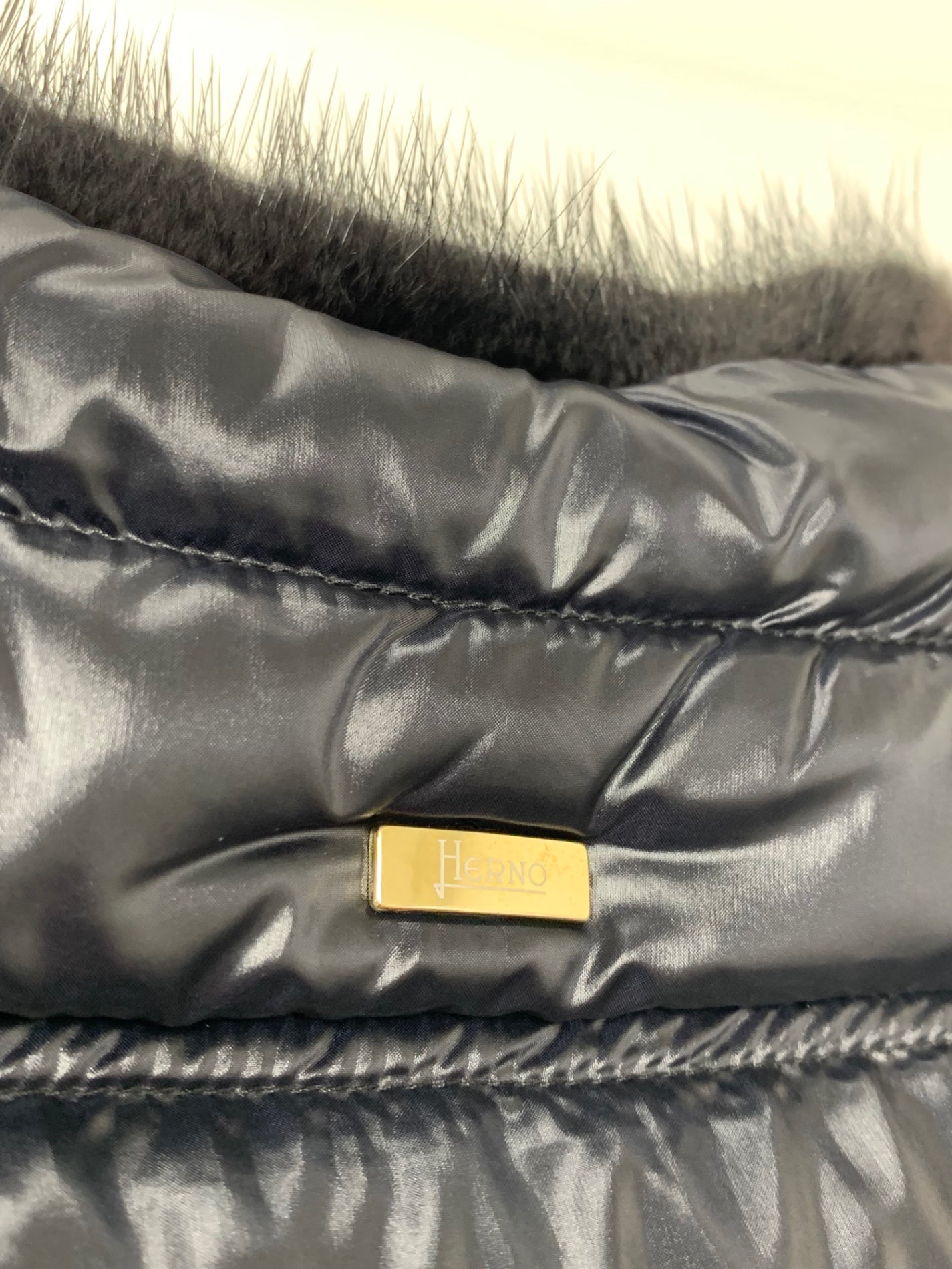 ヘルノ PI0713D 12017 9300 ダウンコート 46 ブラック ミンクファー IT4S7QV5ND4S