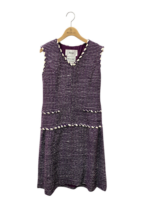 ルネ 6946070 ワンピース 34 パープル ツイード フロントジップ マリアケント社製 ITM60RU6QHI0