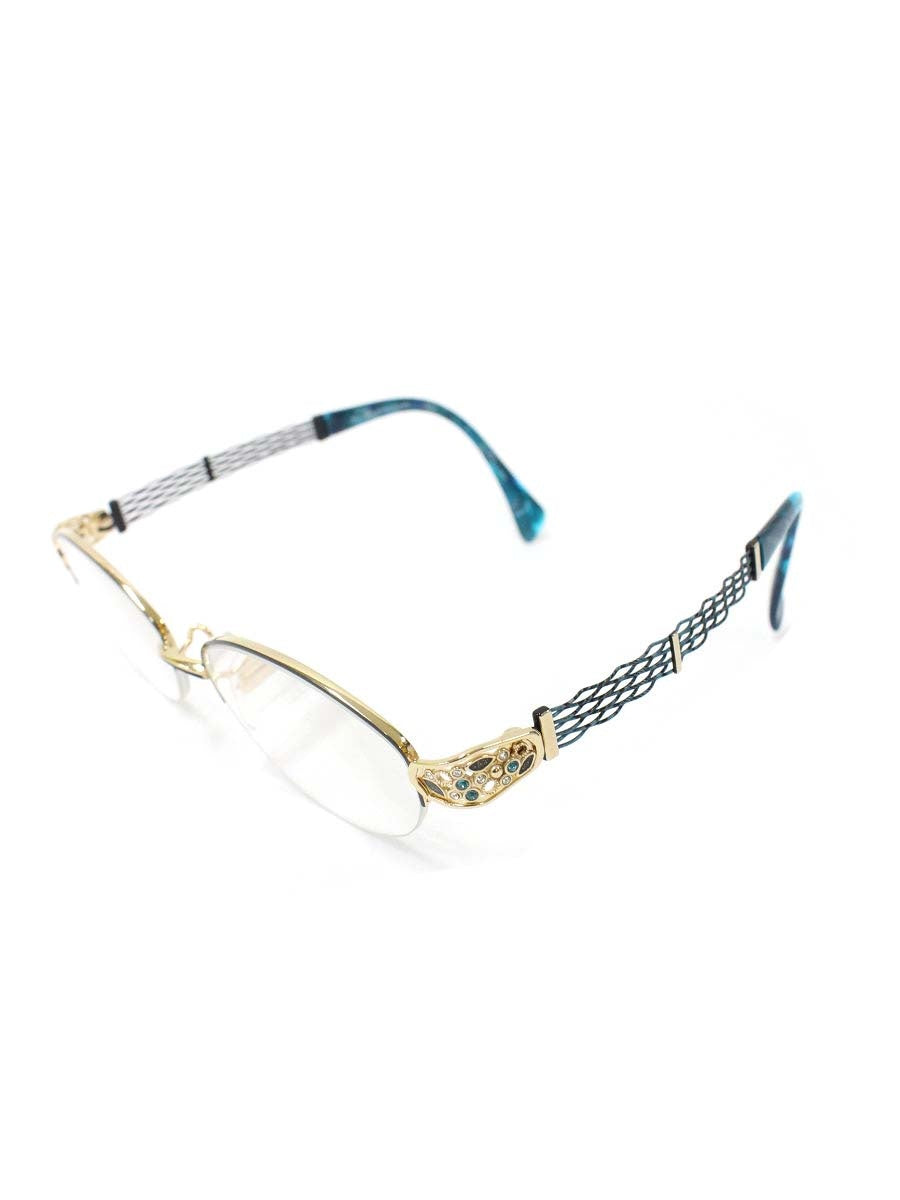 ラインアートシャルマン XL1653 眼鏡 ブルー/ゴールド マーブル ラインストーン ITAC7839Q3NW 【SALE】
