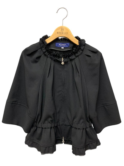 エムズグレイシー 514125 ブルゾン 36 ブラック ジップアップ フリル IT2INS20JINR 【SALE】