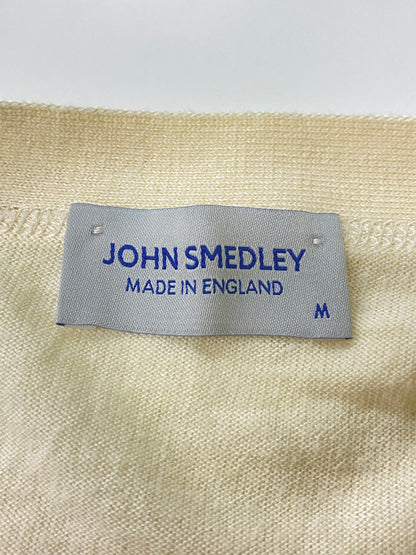 ジョンスメドレー カーディガン M アイボリー Vネック コットン MADE IN ENGLAND ITWJUVZ681ZS