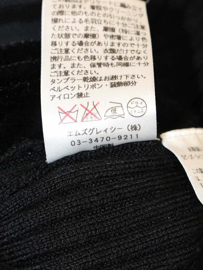 エムズグレイシー 528717 ニット 38 ブラック リボン ベロア ITOJ65ZKIOHI