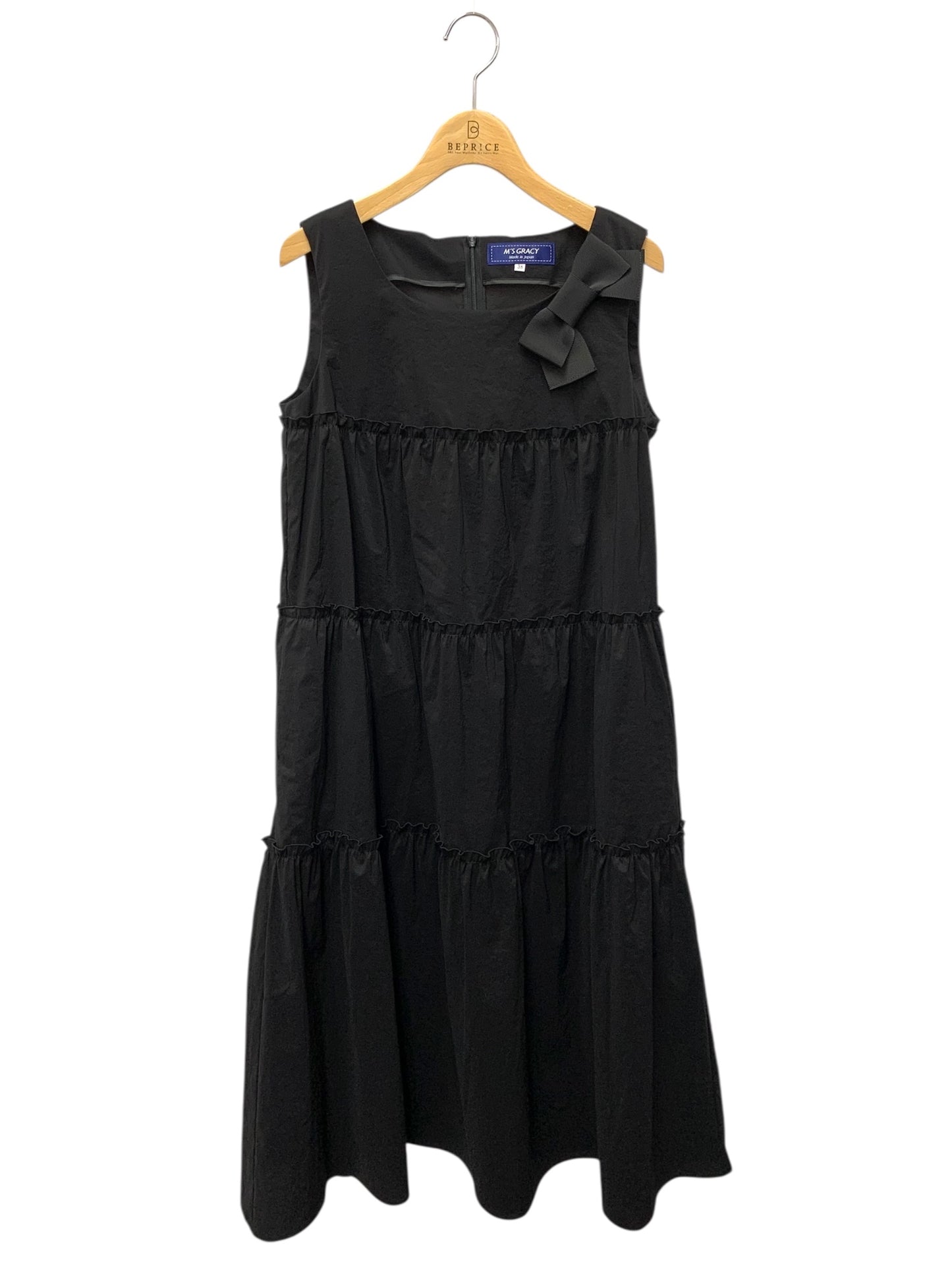 エムズグレイシー 511315 ワンピース 38 ブラック ティアード フレア IT339UYA0JSN