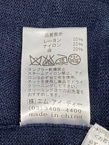 エムプルミエ トップス 36 ネイビー ラウンドネック ニット ITJDVF31ZTVK