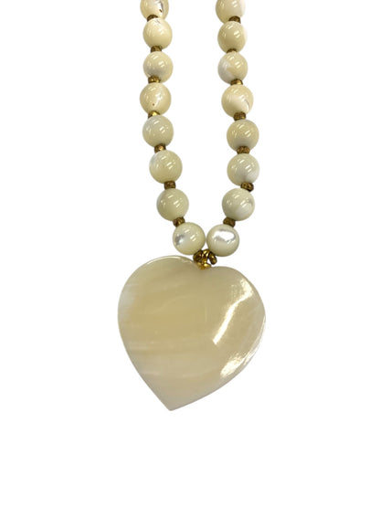 ミリアムハスケル ネックレス ホワイト ハート フェイクパール ヴィンテージ ITASDOFDXVMK