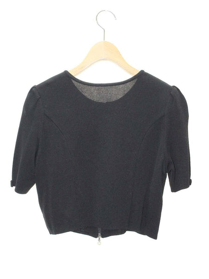 ポンヌフ ラ ペール セシル半袖 BJ1081 カーディガン 2 ブラック リボン パール IT3WNV10SYVS