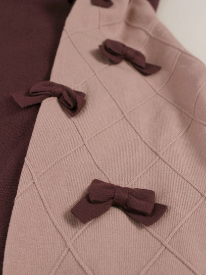 エムズグレイシー 118526 ワンピース 40 ブラウン ニット リボン IT00V6JBI00A