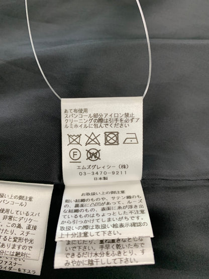 エムズグレイシー 019521 コート 40 ブラック スパンコール刺繍入りジップアップ ITUT9JR0WYSZ