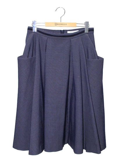 フォクシーブティック Skirt French Chic 37669 スカート 42 ネイビー タックフレア ITHRJGN4MFFC
