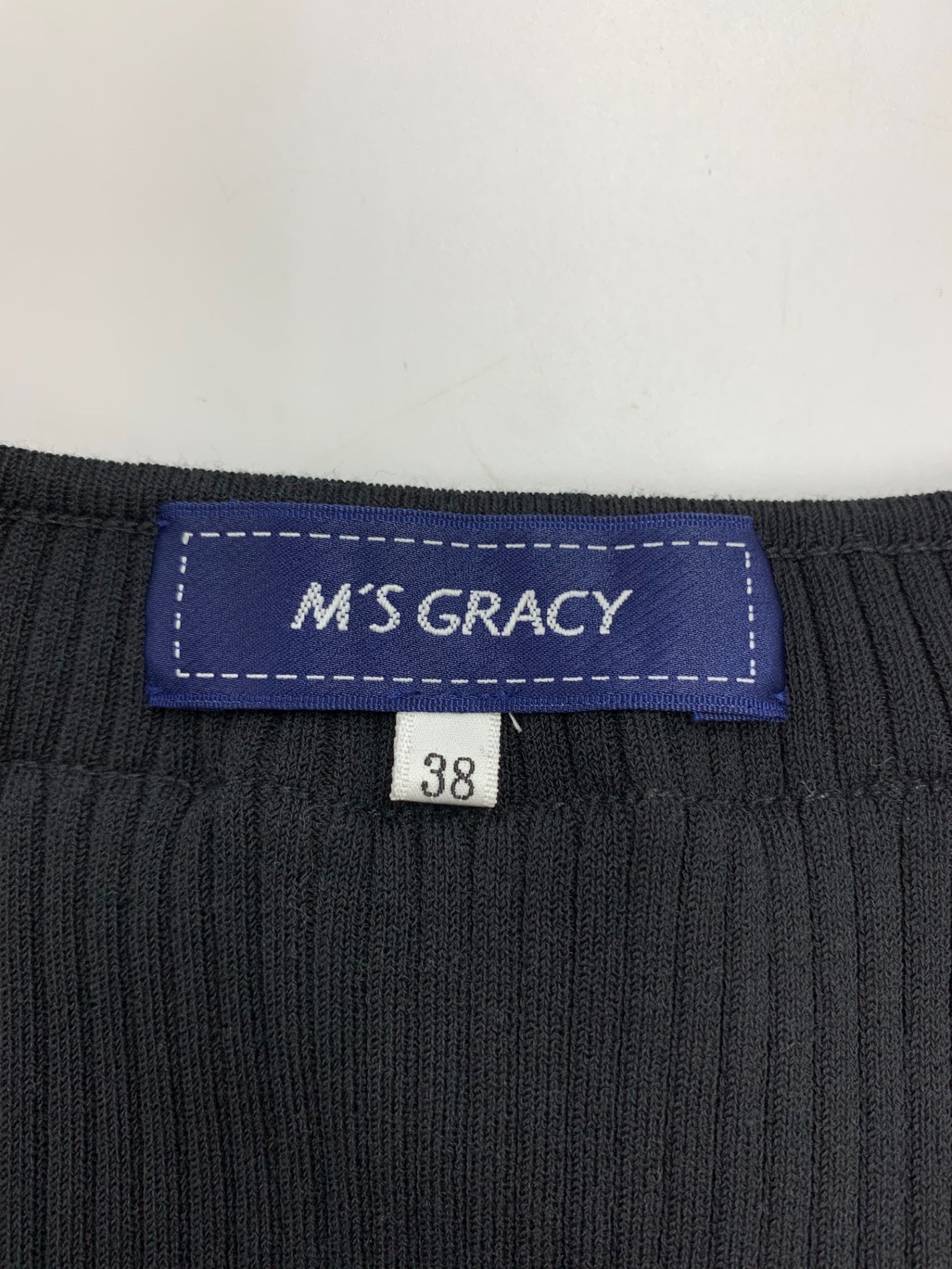 エムズグレイシー 518309 カーディガン 38 ブラック ジップアップ レース IT0HMSH2CKWH