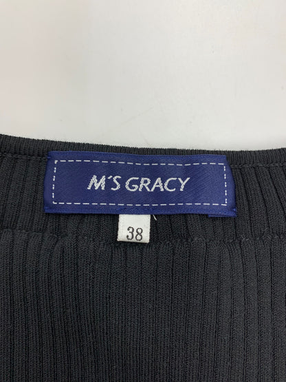 エムズグレイシー 518309 カーディガン 38 ブラック ジップアップ レース IT0HMSH2CKWH