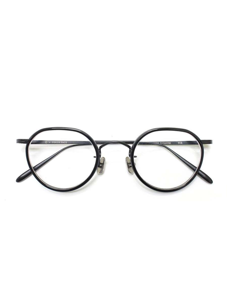 掌（タナゴコロ） POKER FACE別注モデル PTG-15 BK メガネ ブラック コンビフレーム フルリム ボストン ITZRGT45KVKH 【SALE】