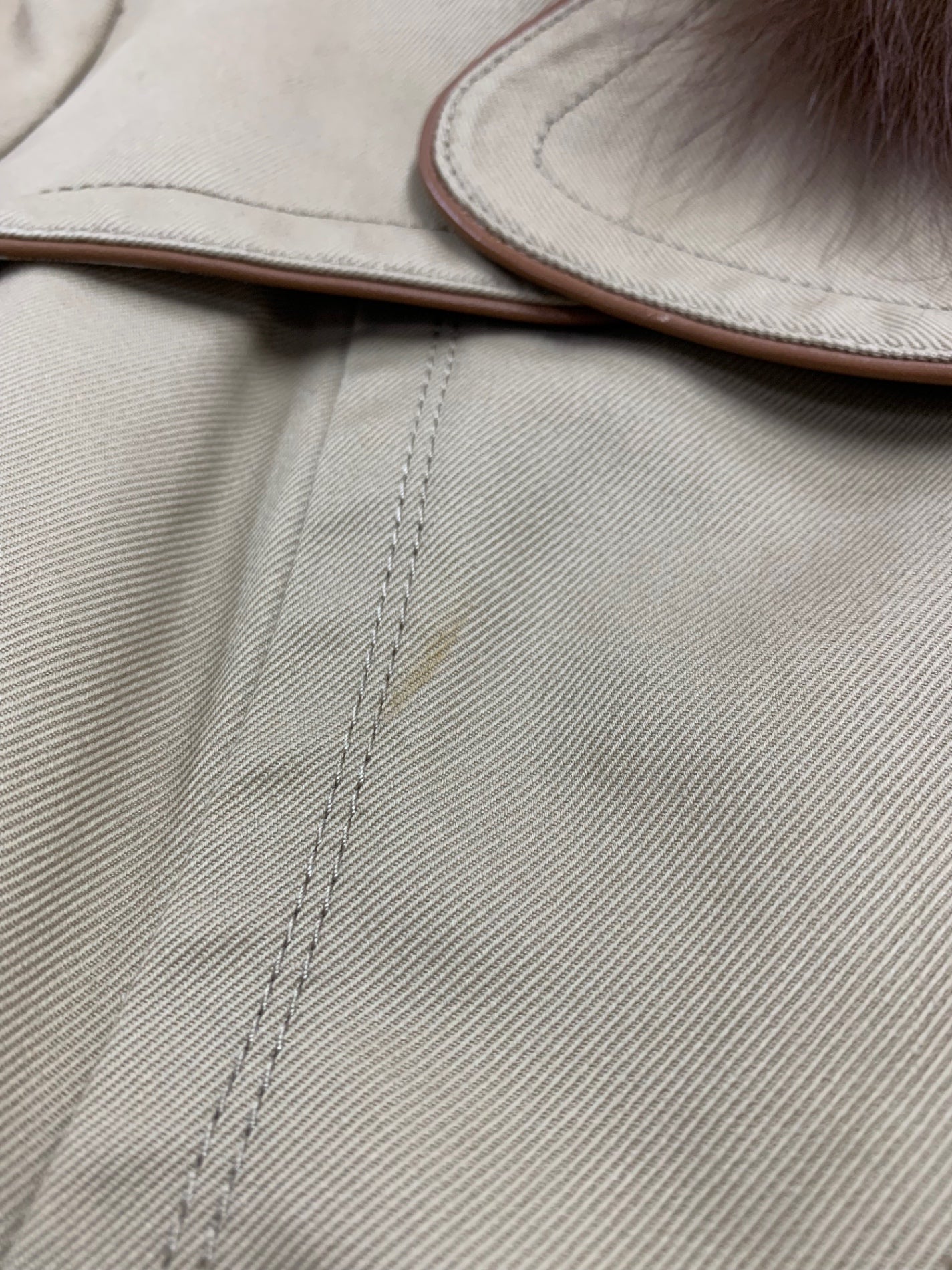 バーバリーブルーレーベル FNF17-534-40 トレンチコート 38 ベージュ ファー付き ITP0YKBRJB34