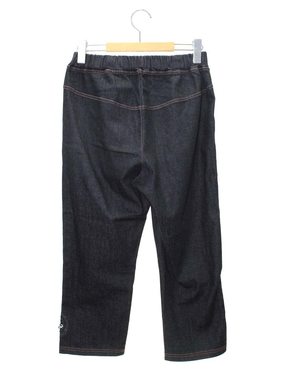 アルベロベロ 518593 クロップドパンツ M ブラック デニム パッチワーク ITC1D1CINPSO