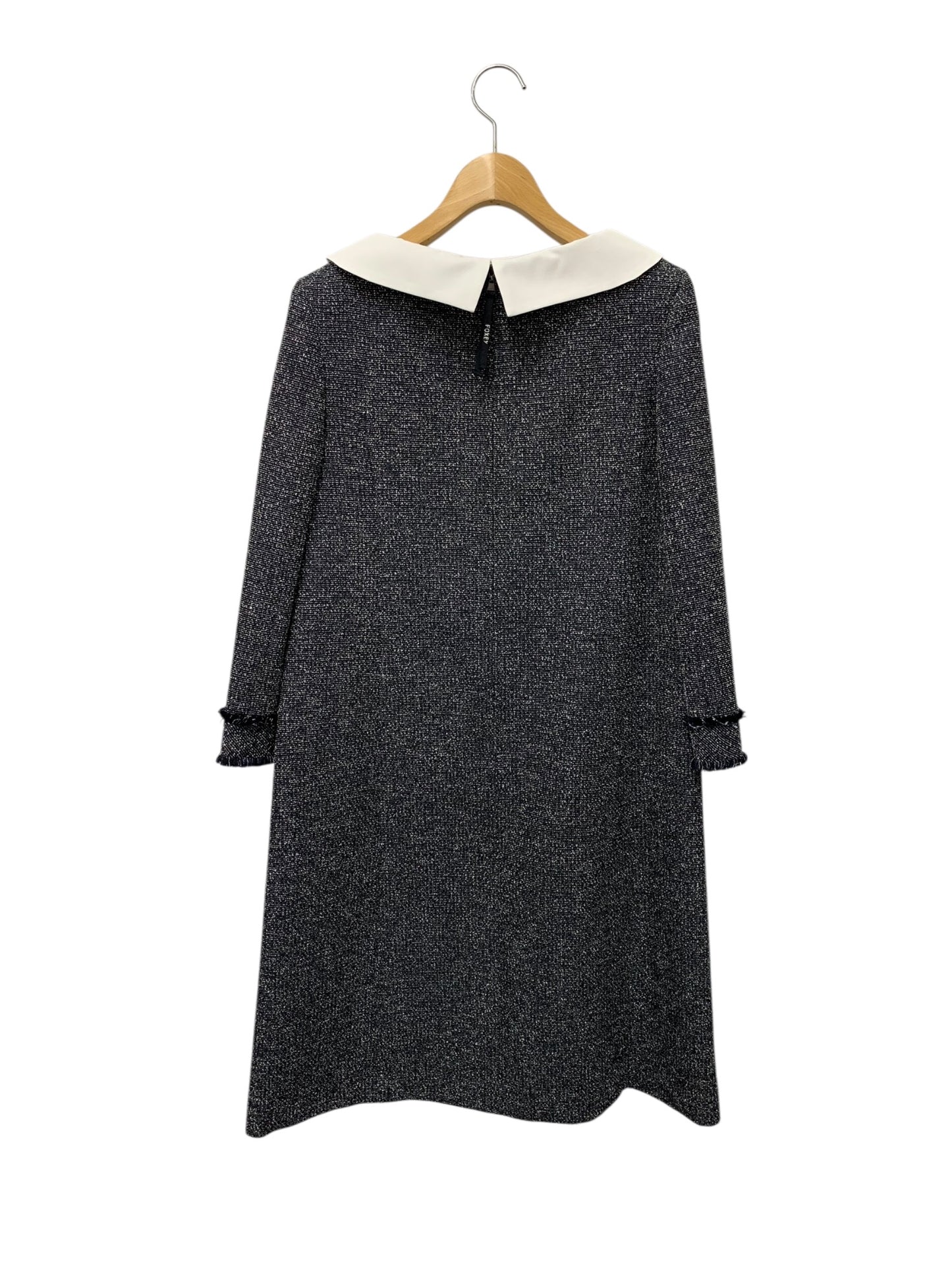 フォクシーブティック Eclat De Nuit Dress 42153 ワンピース 38 ネイビー ウォッシャブル ツイード 2way IT06C4ENTSCC