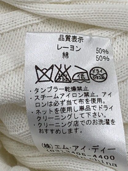 エムプルミエ A722-013 ニット 38 ホワイト Vネック リブ ITL0E7F6RA9W