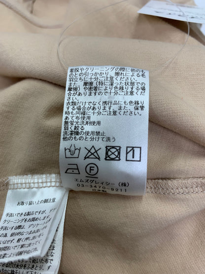 エムズグレイシー 335308 カットソー 42 ベージュ 異素材ミックス プリーツ リボン IT0CQY07W0MW