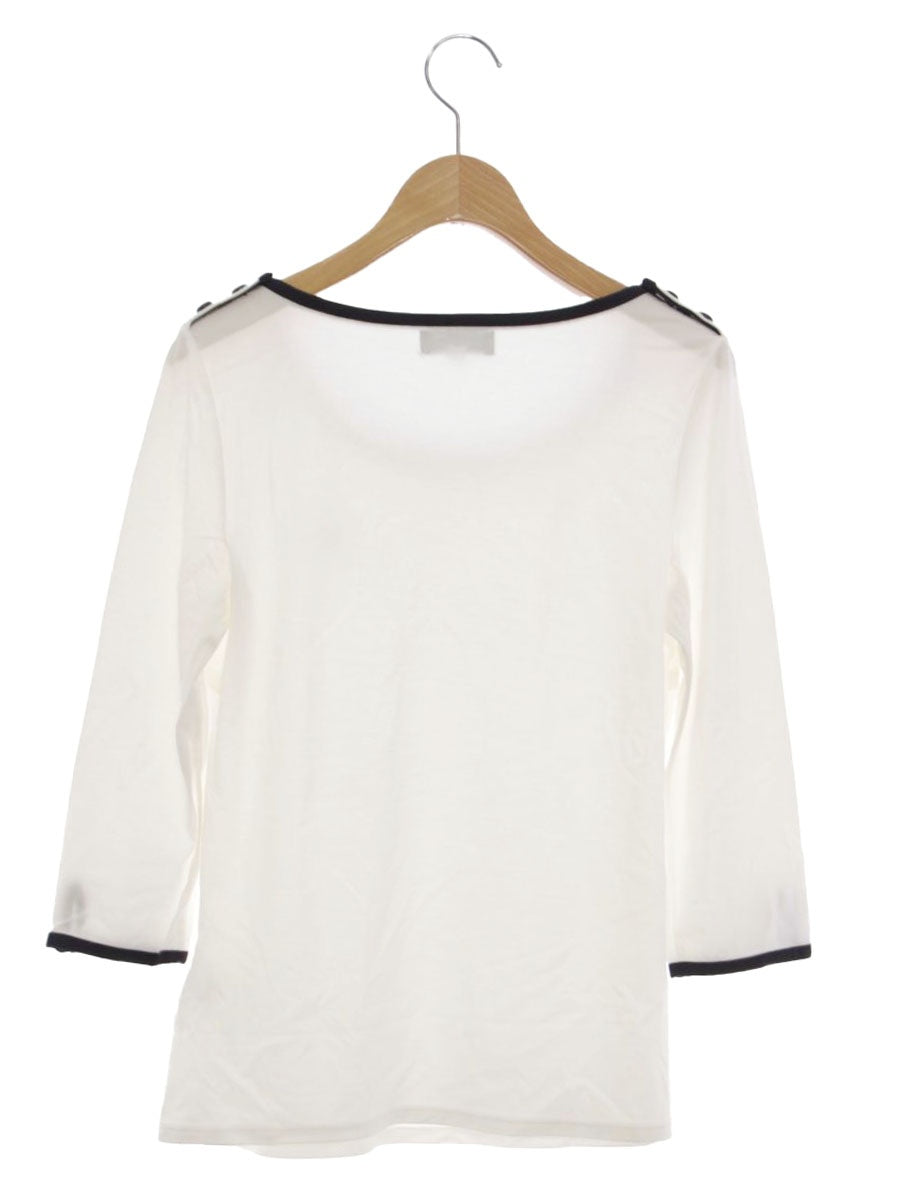 バーバリーブルーレーベル E1P75-550-02 カットソー 38 ホワイト ストレッチ ロゴ IT92214IR6AS