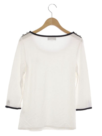 バーバリーブルーレーベル E1P75-550-02 カットソー 38 ホワイト ストレッチ ロゴ IT92214IR6AS