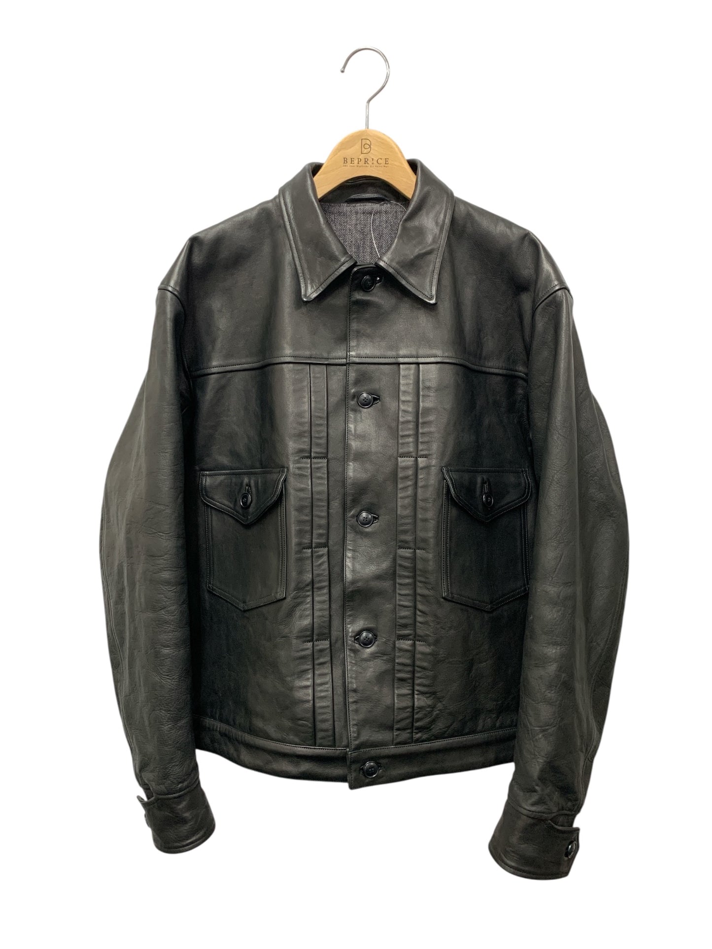 オールドジョー PATINA HORSE-HIDE JEAN JACKET 232OJ-JK19 レザージャケット 38 ブラック ホースハイド 馬革 ITF547EJL59Q