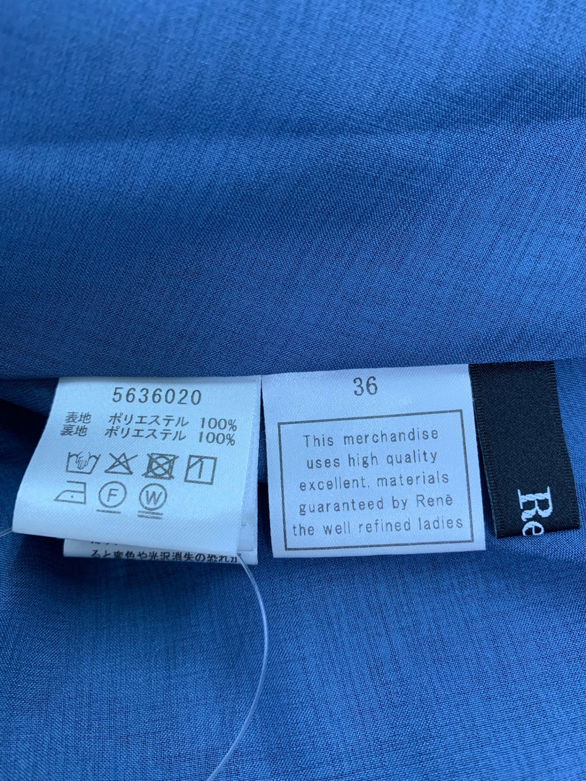 ルネ 5636020 ワンピース 36 ブルー ボウタイ パール IT128TW0QTP8