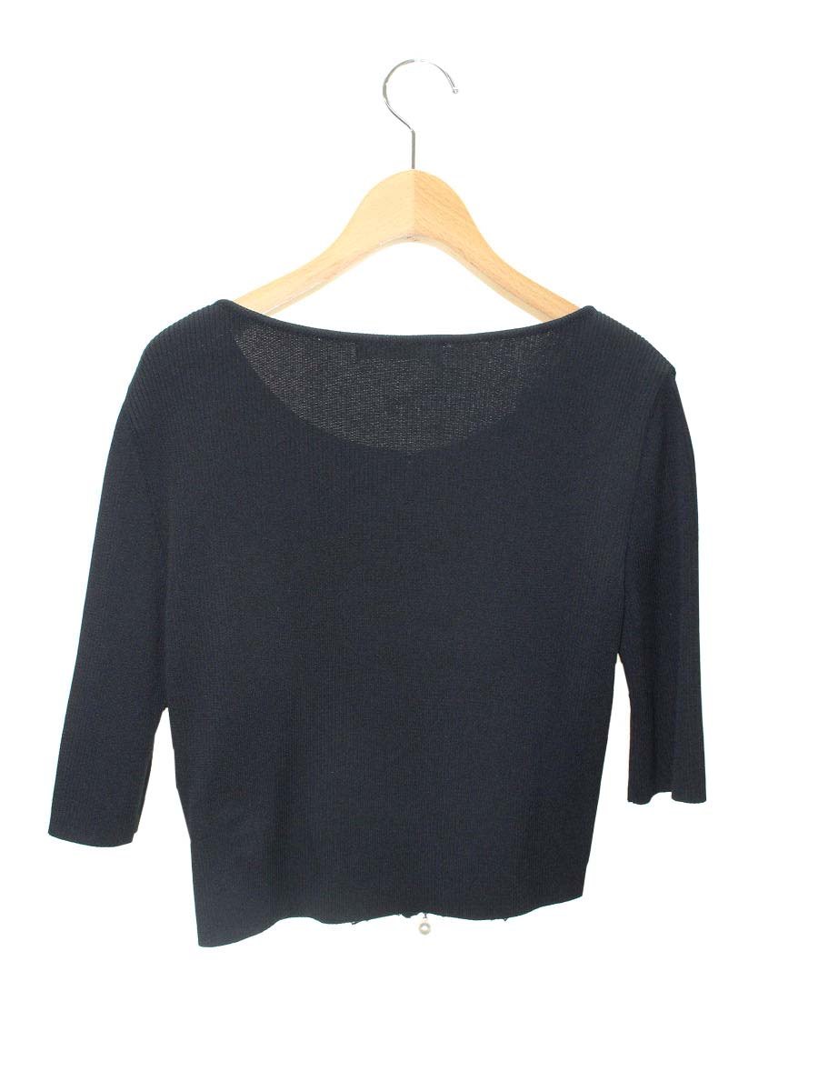 ルネ 6522330 カーディガン 38 ブラック フロントジップ ストレッチ ITP3QPC023N4