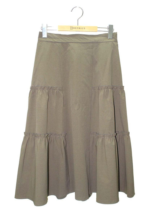 エムズグレイシー 217505 スカート 38 カーキ Aライン ITRKANCHD41G