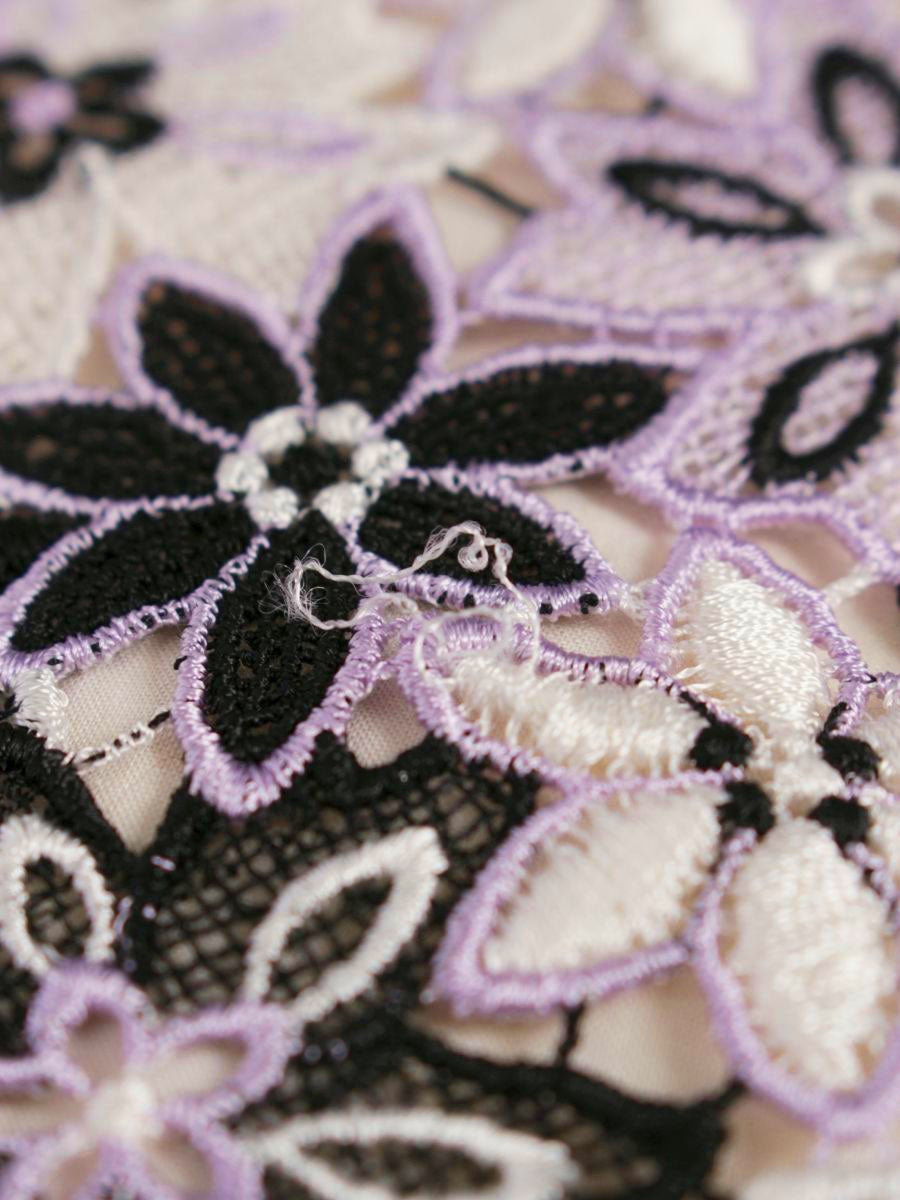 トッカ SKTOYW0325 スカート 2 パープル フラワーモチーフ 刺繍 ITHO060CNW9E