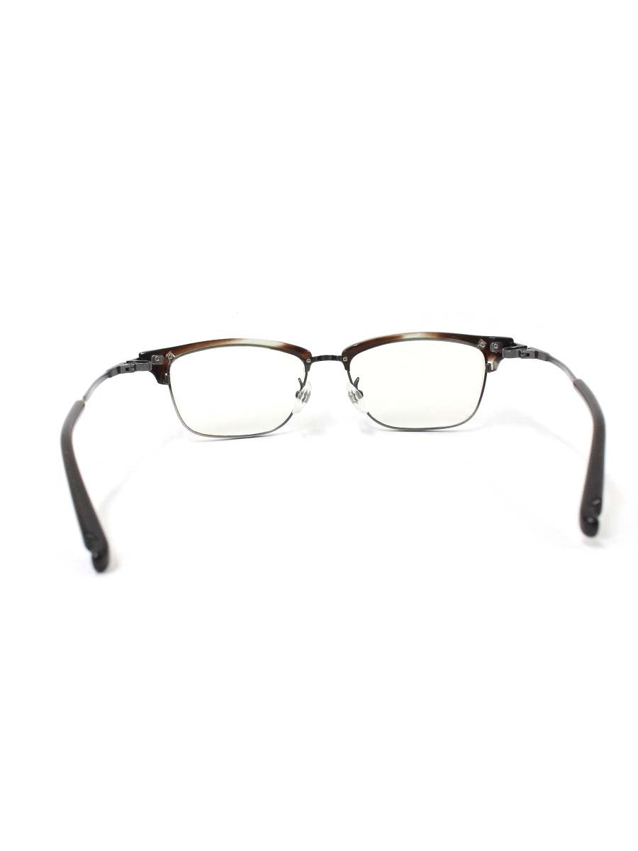 フォーナインズ 6024 メガネ ブラウン/メタルシルバー マーブル柄 IT007XH4LE8G