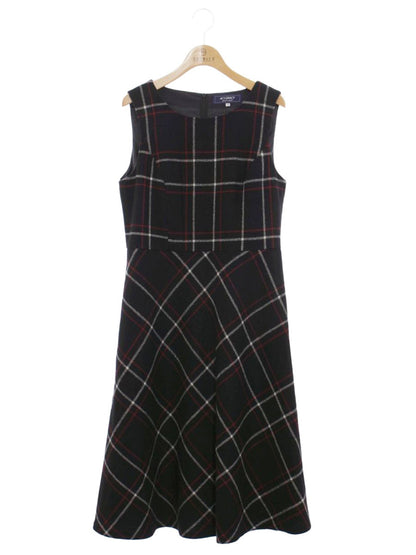 エムズグレイシー 311615 ワンピース 40 ブラック チェック ウール混 ITPYWS1C7ZJ4