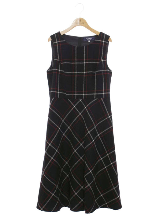 エムズグレイシー 311615 ワンピース 40 ブラック チェック ウール混 ITPYWS1C7ZJ4