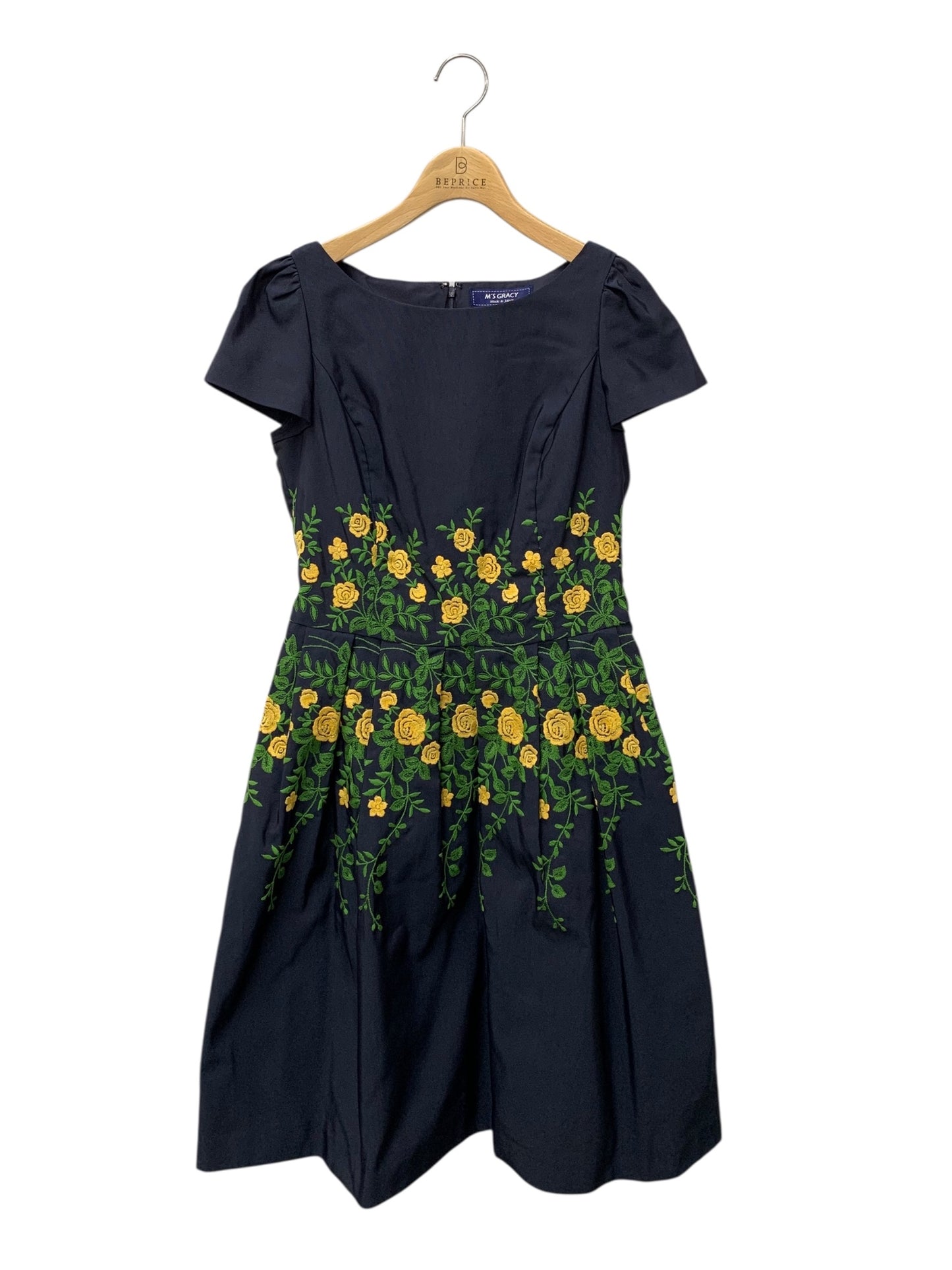 エムズグレイシー Flower pattern Embroidery Dress 911307 ワンピース 38 ネイビー IT78302XVIIK