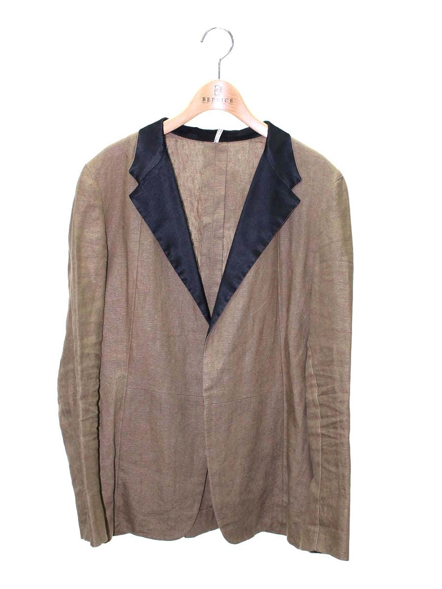 エムズブラック 093559 テーラードジャケット 38 ブラウン リネン ITHX4AQKMB9W