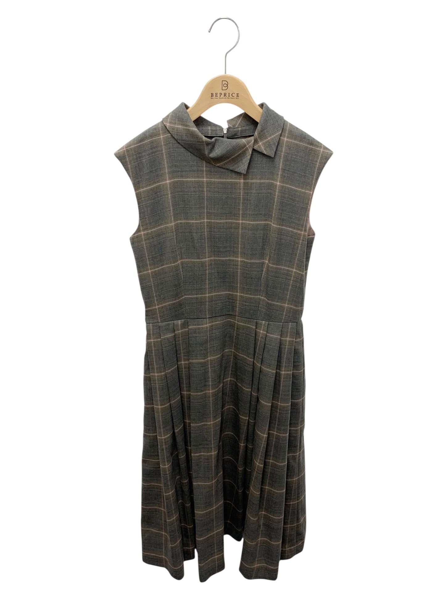 フォクシーブティック Dress Rose Latte 43044 ワンピース 38 グレー チェック柄 ウール混 IT8L1F0PCAKW