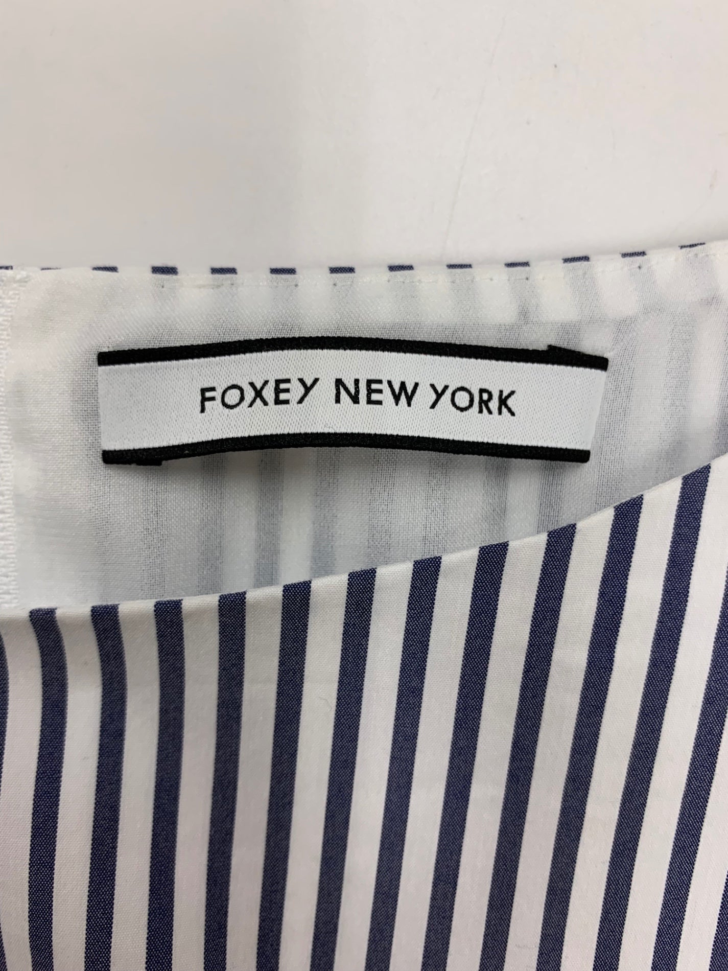 フォクシーニューヨーク DRESS SUMMERRUFFLE サマーラッフル 40096 ワンピース 38 ネイビー ストライプ ITUSMXS7KBEE