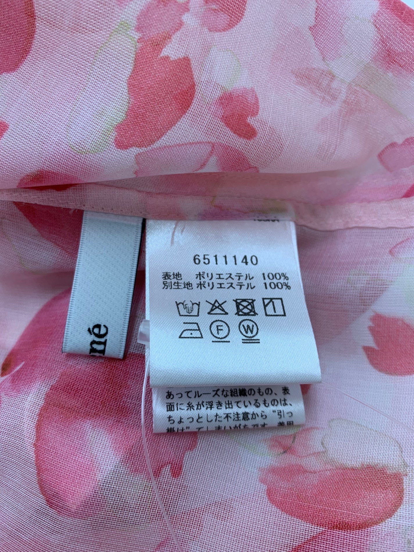 ルネ 6511140 ブラウス 38 ピンク シアー 花柄 フラワープリント ITYKB192BQHO