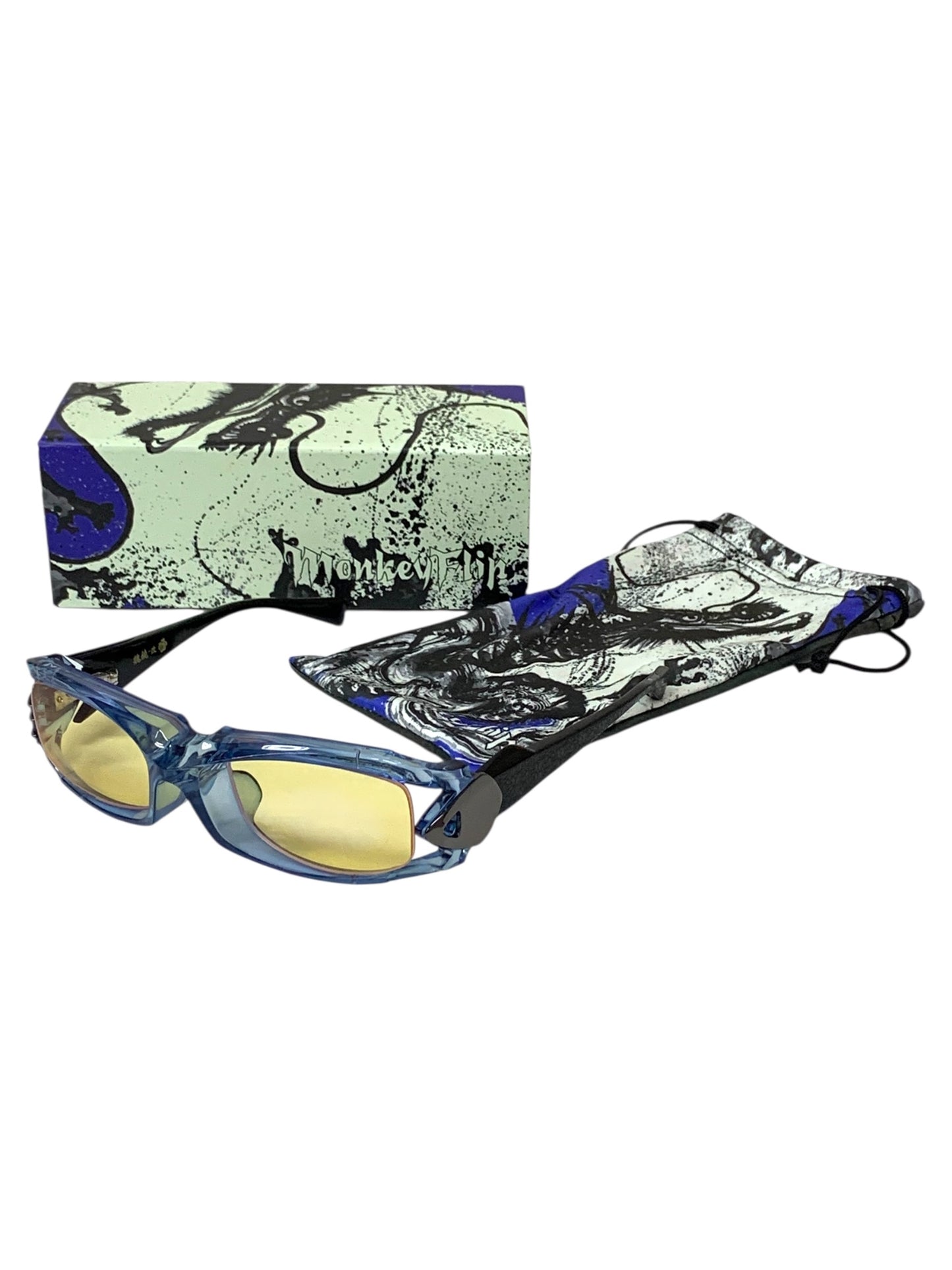 モンキーフリップ 魏鏡-改 メガネ ブルー セルフレーム スクエア ITPU8BG97ATC