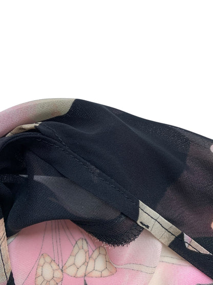 レオナールファッション 0149206 42 ブラック フラワープリント ボウタイブラウス ITLQKNU75P4E