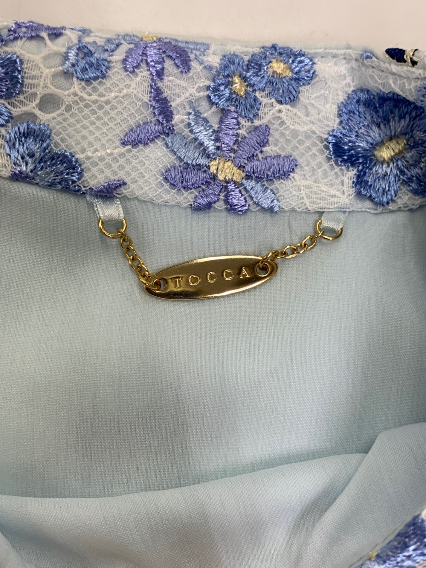 トッカ BEATRICE 受注生産品 OPTOIA0200 ワンピース 2 ブルー フラワーモチーフ 刺繍 IT6WOV9ENQKC