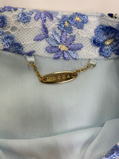 トッカ BEATRICE 受注生産品 OPTOIA0200 ワンピース 2 ブルー フラワーモチーフ 刺繍 IT6WOV9ENQKC