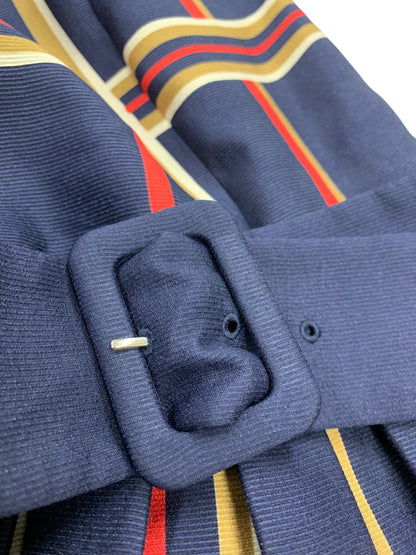 エムズグレイシー 111307 ワンピース 38 ネイビー マリンチェックワンピース IT6DGZWOBOD3