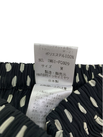 イッセイミヤケ ISSEY MIYAKE IM61-FG929 96SS ドット プリーツ ロングスカート M ブラック ホワイト IT2L8PEPO73O