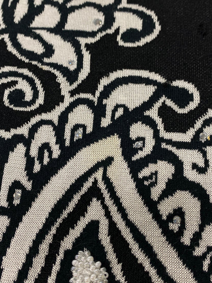 レオナールファッション 0377474 ワンピース LL ブラック 刺繍 スパンコール ビーズ ニット ITZZUZQFT5SG